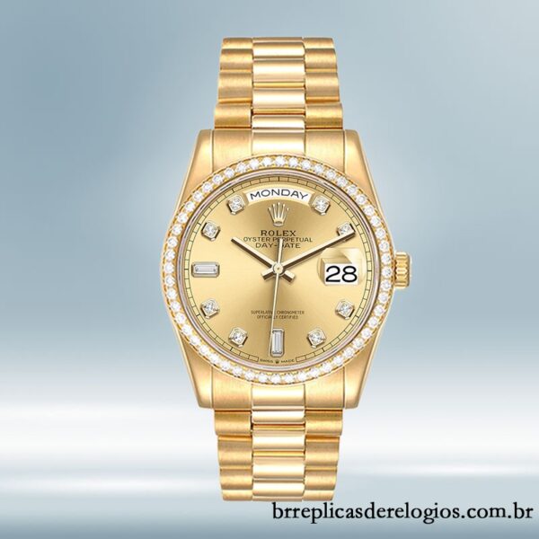 Rolex Day-Date 36mm masculino m128238-0008 Tom prata Automático - Image 2
