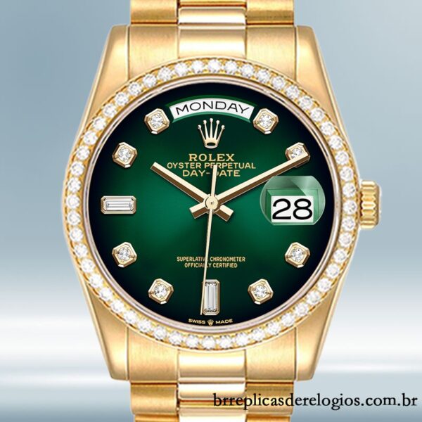 Rolex Day-Date m128348rbr-0035 masculino 36mm Tom de ouro