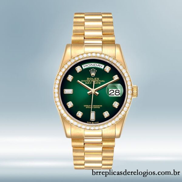 Rolex Day-Date m128348rbr-0035 masculino 36mm Tom de ouro - Image 2