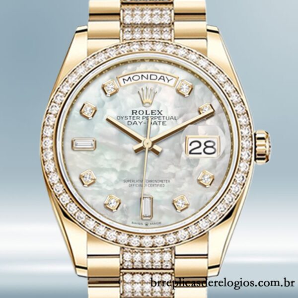 Rolex Day-Date 36mm masculino m128348rbr-0017 Tom de ouro