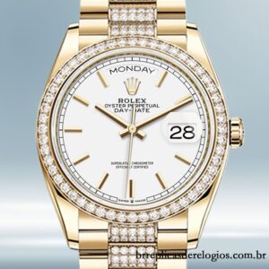 Rolex Day-Date masculino m128348rbr-0048 36mm mostrador branco Automático