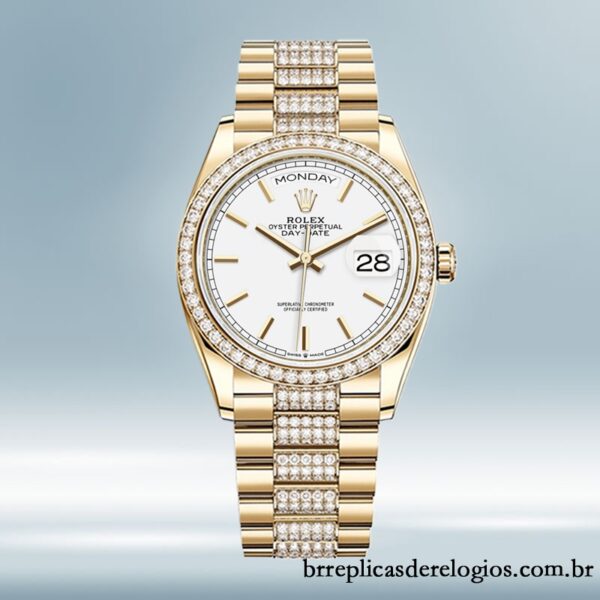 Rolex Day-Date masculino m128348rbr-0048 36mm mostrador branco Automático - Image 2