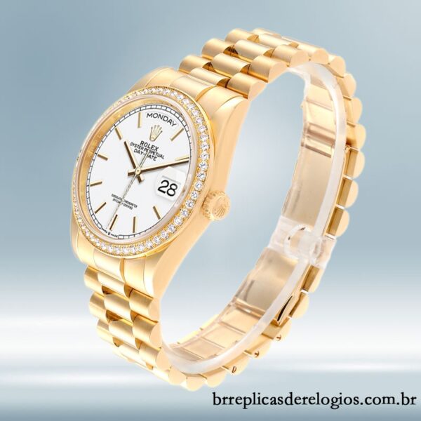 Rolex Day-Date 36mm masculino m128348rbr-0047 Tom de ouro - Image 3