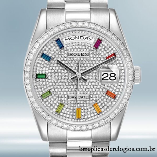 Rolex Day-Date m128349rbr-0006 36mm masculino Automático Mostrador Pavimentado em Diamante
