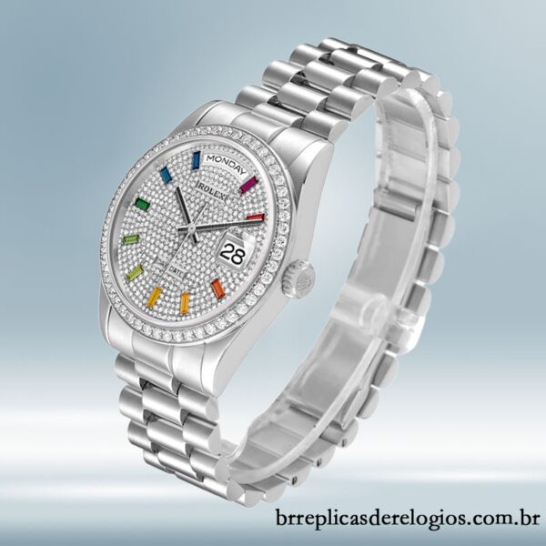 Rolex Day-Date m128349rbr-0006 36mm masculino Automático Mostrador Pavimentado em Diamante - Imagem 3