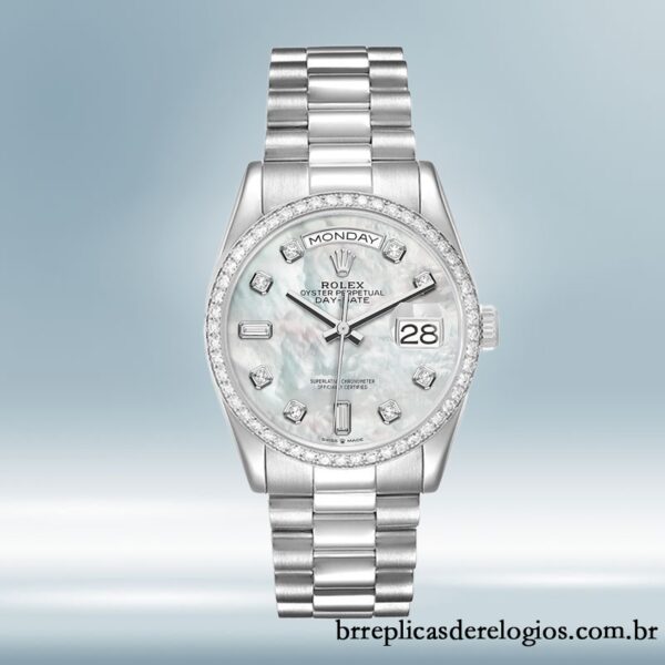 Rolex Day-Date m128349rbr-0004 masculino 36mm Automático Tom prata - Image 2