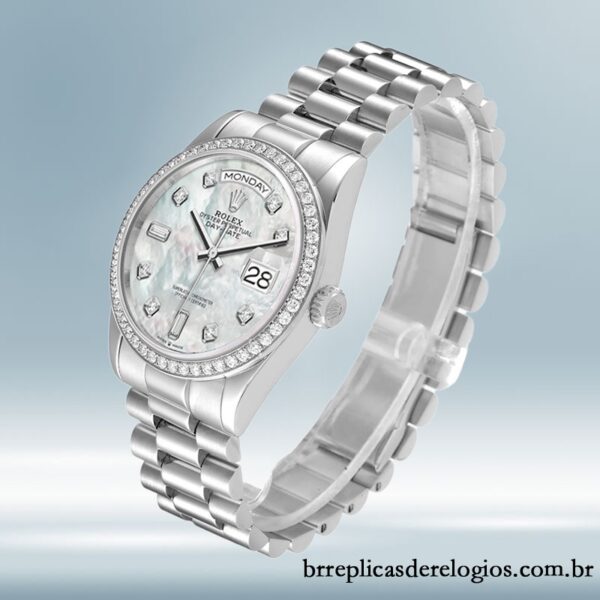 Rolex Day-Date m128349rbr-0004 masculino 36mm Automático Tom prata - Image 3