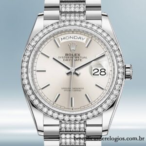 Rolex Day-Date masculino m128349rbr-0013 36mm Automático Tom prata
