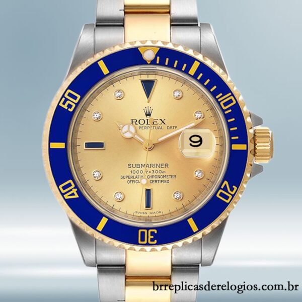 Rolex Submariner masculino 16613 40mm pulseira de ostra Tom prata