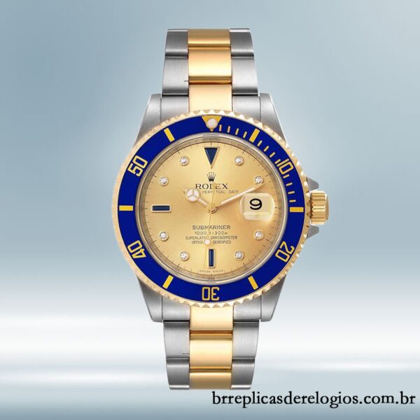 Rolex Submariner masculino 16613 40mm pulseira de ostra Tom prata - Image 2