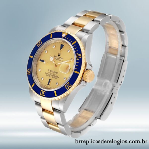 Rolex Submariner masculino 16613 40mm pulseira de ostra Tom prata - Image 3