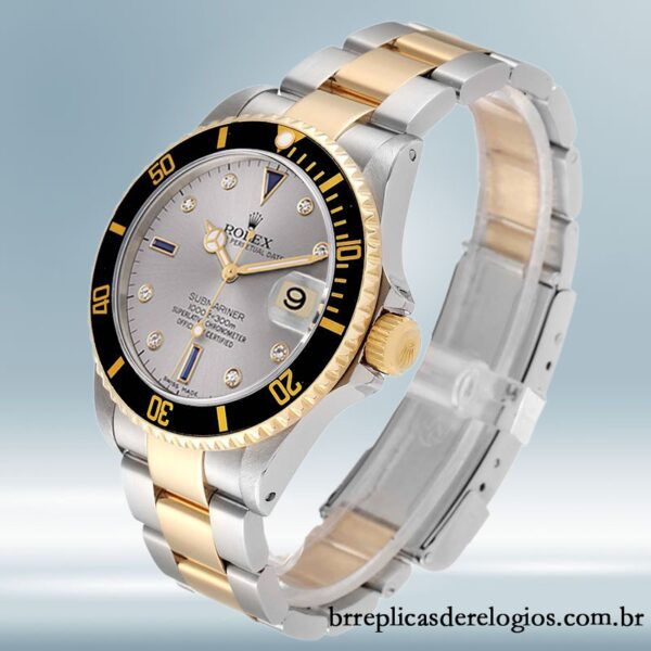 Rolex Submariner 16613 masculino 40mm pulseira de ostra Mostrador cinza - Image 3
