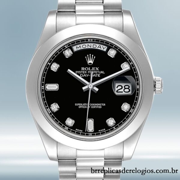 Rolex Day-Date 41mm masculino 218206 Tom prata