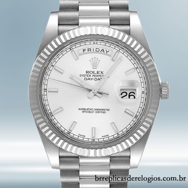 Rolex Day-Date 41mm 218239 masculino mostrador branco