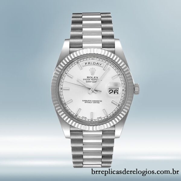 Rolex Day-Date 41mm 218239 masculino mostrador branco - Image 2