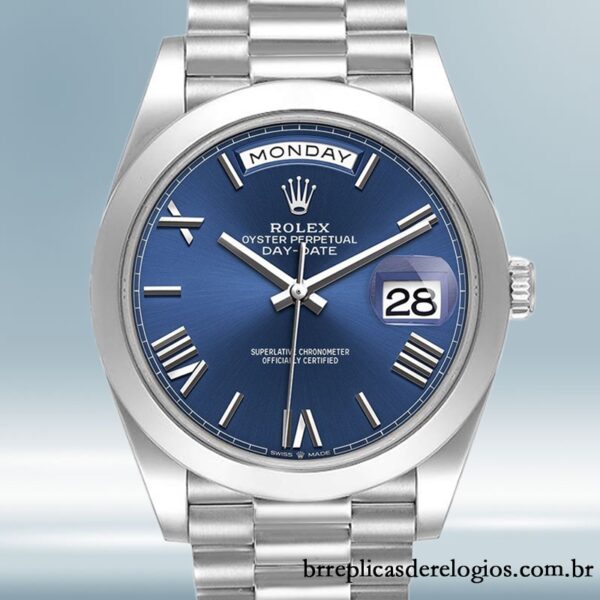 Rolex Day-Date masculino 228206 40mm Tom prata