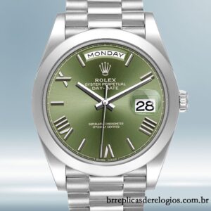 Rolex Day-Date masculino m228206-0027 40mm Tom prata