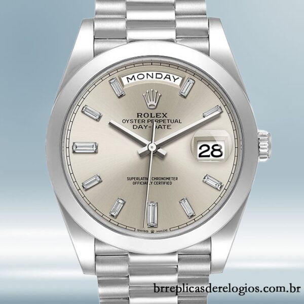 Rolex Day-Date m228206-0012 masculino 40mm Automático Tom prata