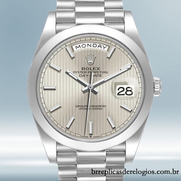 Rolex Day-Date m228206-0034 40mm masculino Automático Mostrador Prateado