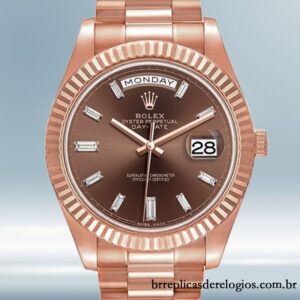 Rolex Day-Date masculino m228235-0003 40mm pulseira do presidente Mostrador Marrom