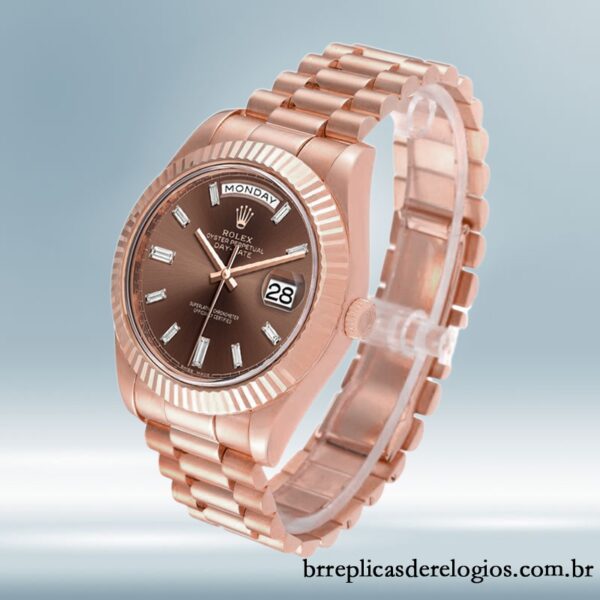 Rolex Day-Date masculino m228235-0003 40mm pulseira do presidente Mostrador Marrom - Imagem 3