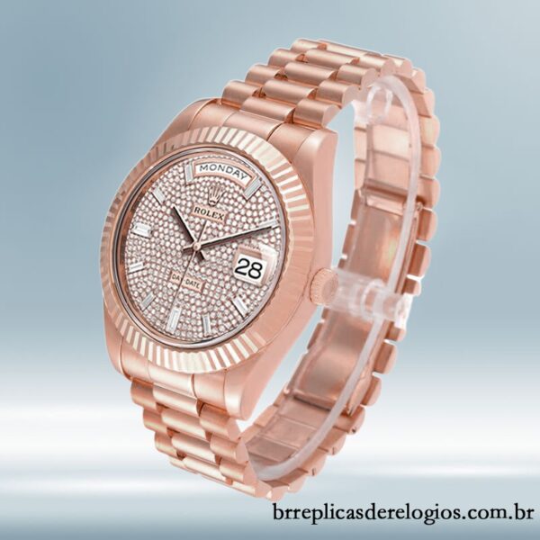 Rolex Day-Date masculino 40mm m228235-0036 pulseira do presidente Automático - Imagem 3