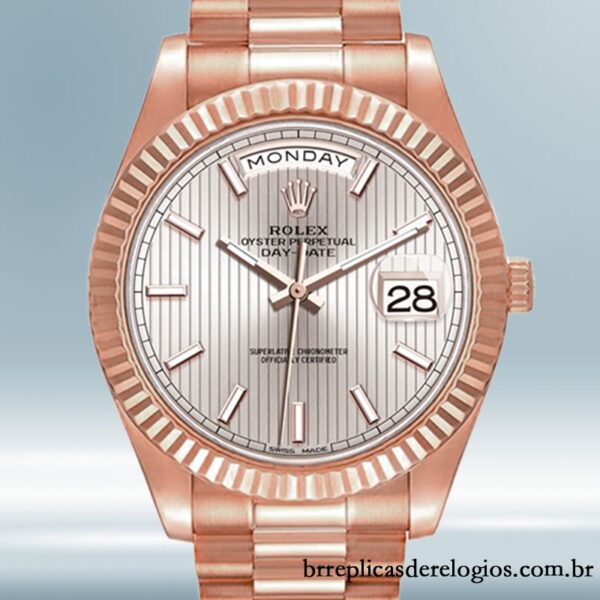 Rolex Day-Date 40mm m228235-0005 masculino pulseira do presidente Rosa Dourado