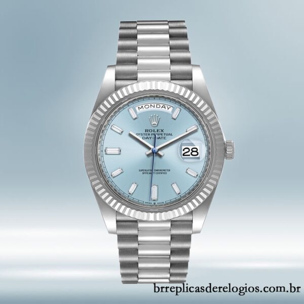 Rolex Day-Date 40mm m228236-0006 masculino Tom prata - Image 2