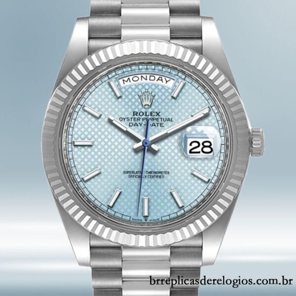 Rolex Day-Date 40mm masculino m228236-0005 Tom prata Automático
