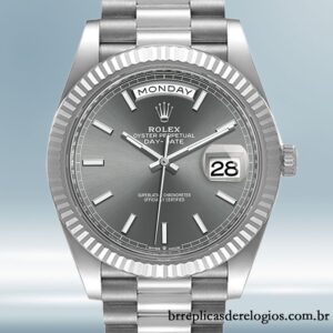 Rolex Day-Date m228236-0013 masculino 40mm pulseira do presidente Mostrador cinza