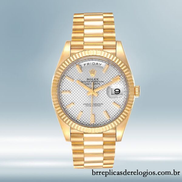 Rolex Day-Date masculino 40mm 228238 Mostrador com listras prateadas - Image 2