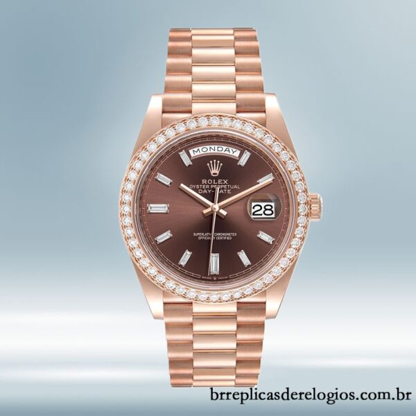 Rolex Day-Date 40mm m228345rbr-0006 masculino Rosa Dourado - Image 2