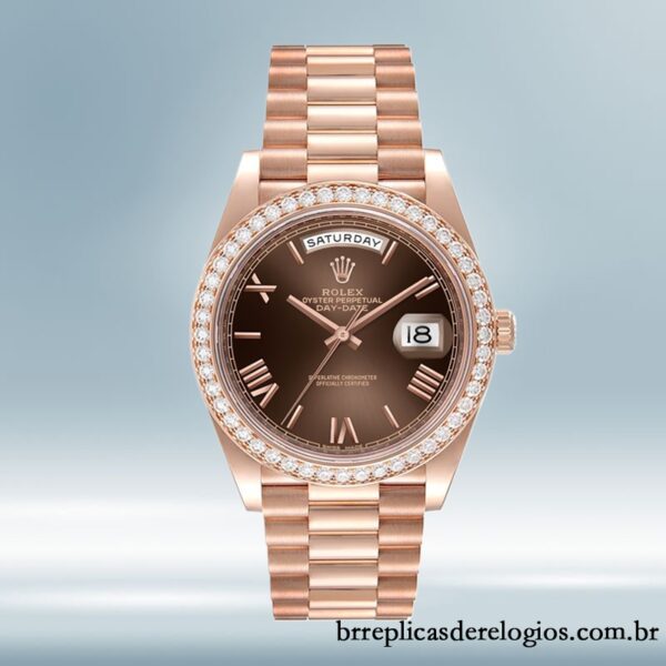 Rolex Day-Date m228345rbr-0009 40mm masculino pulseira do presidente - Imagem 2