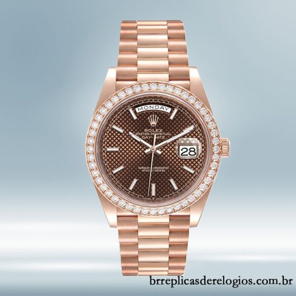 Rolex Day-Date 40mm masculino m228345rbr-0005 Rosa Dourado - Imagem 2