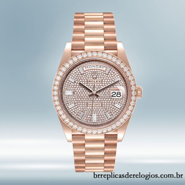 Rolex Day-Date m228345rbr-0002 masculino 40mm Mostrador Pavimentado em Diamante - Image 2