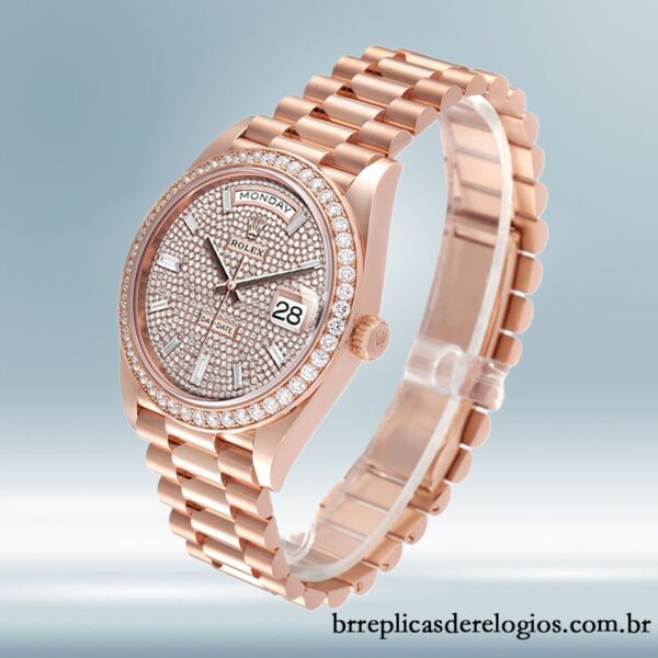 Rolex Day-Date m228345rbr-0002 masculino 40mm Mostrador Pavimentado em Diamante - Image 3