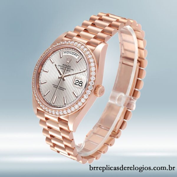 Rolex Day-Date masculino 40mm m228345rbr-0010 Mostrador Faixa de Poeira Solar - Imagem 3