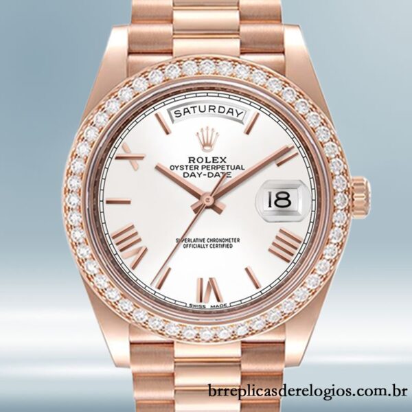 Rolex Day-Date masculino 40mm m228345rbr-0012 Rosa Dourado