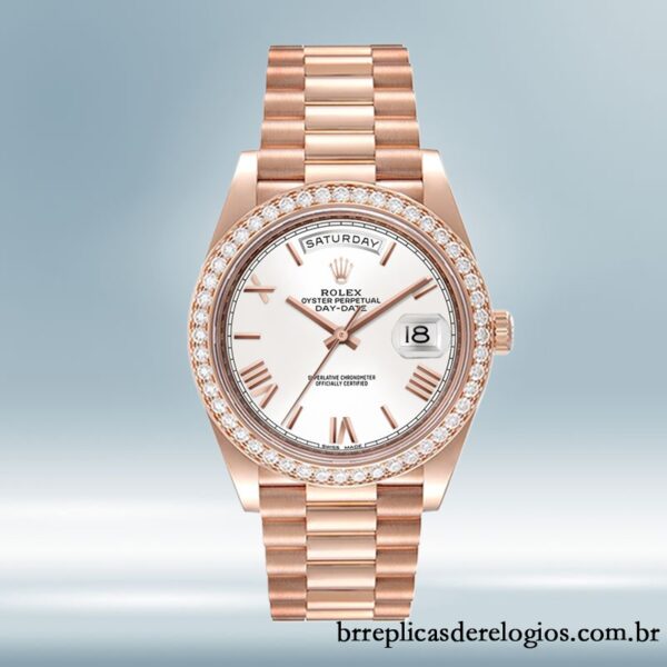 Rolex Day-Date masculino 40mm m228345rbr-0012 Rosa Dourado - Imagem 2