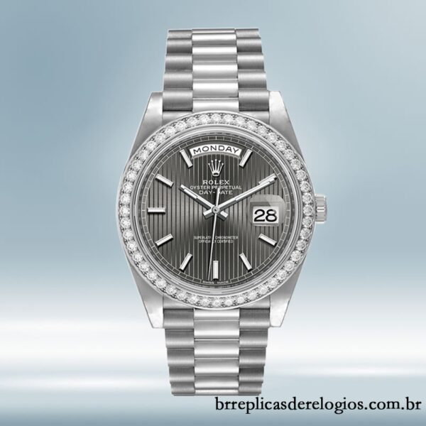 Rolex Day-Date 40mm 228349RBR-0008 masculino Tom prata Mostrador de ródio escuro - Image 2