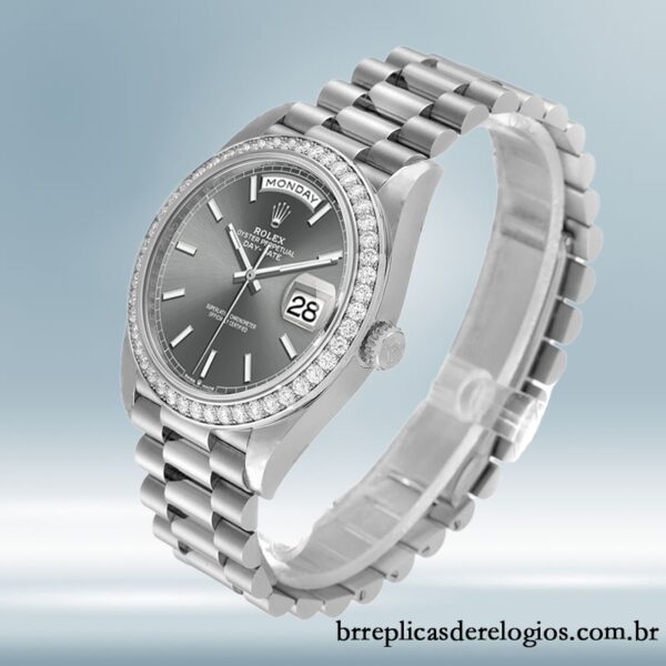 Rolex Day-Date m228349rbr-0041 masculino 40mm pulseira do presidente Mostrador cinza - Image 3