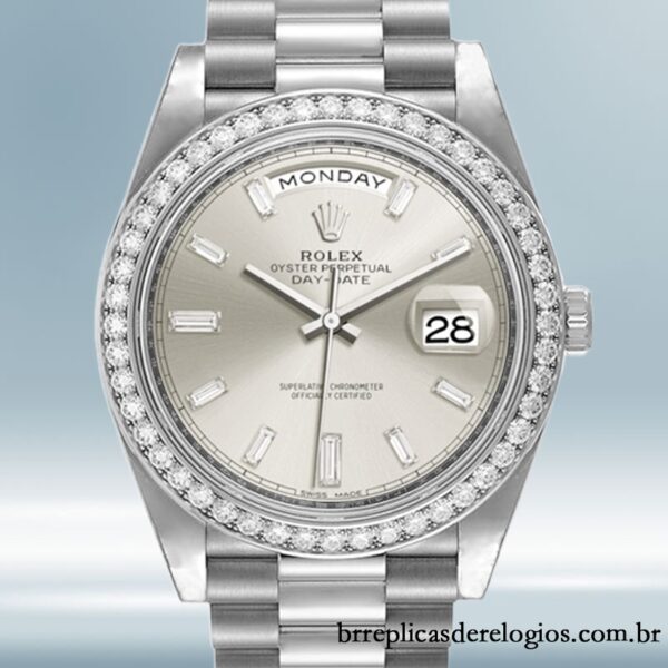 Rolex Day-Date m228349rbr-0001 40mm masculino Automático Tom prata