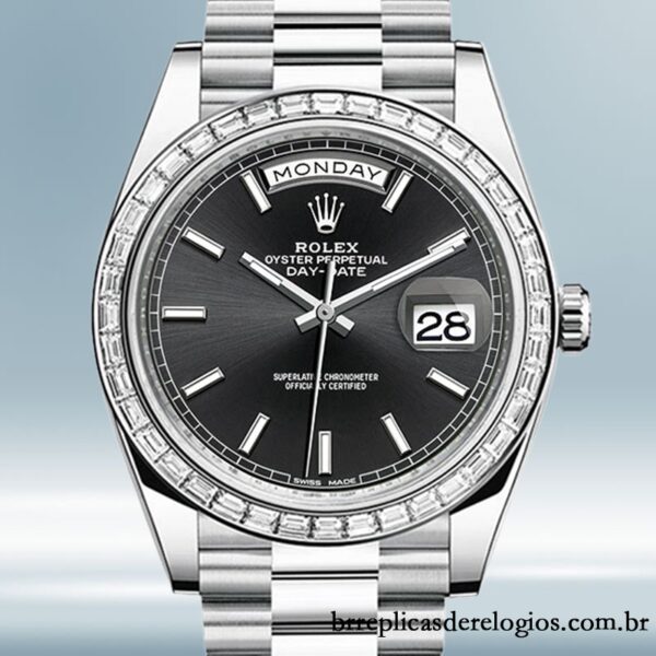 Rolex Day-Date m228396tbr-0024 40mm masculino Tom prata