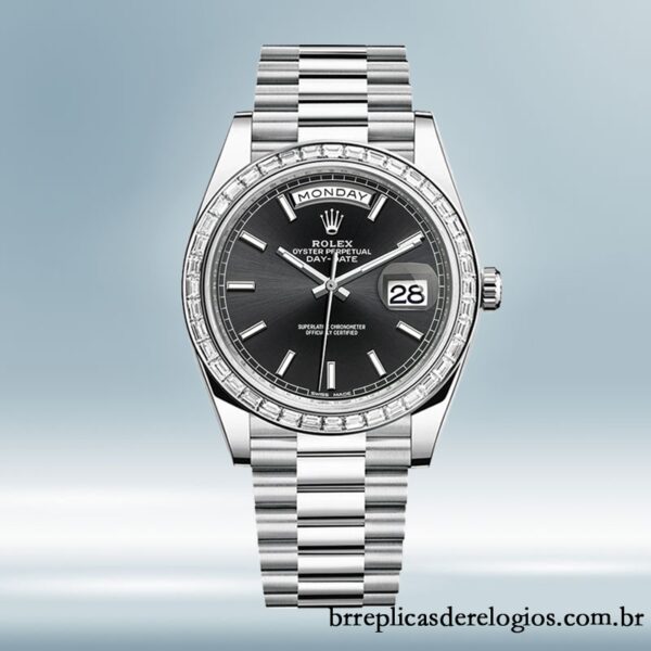 Rolex Day-Date m228396tbr-0024 40mm masculino Tom prata - Imagem 2