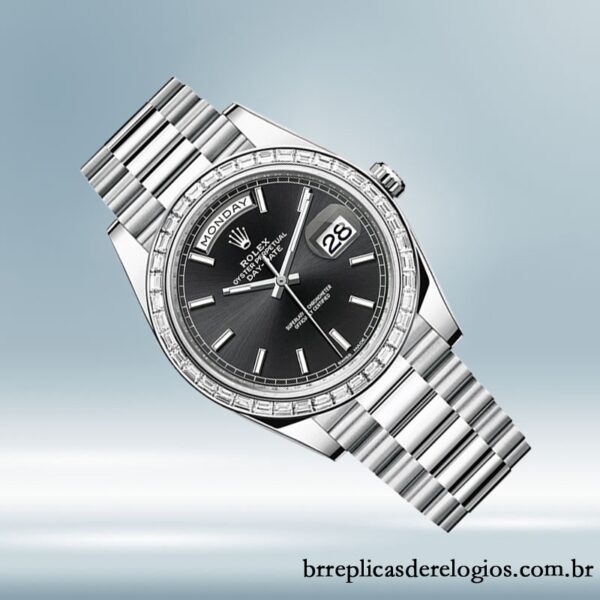 Rolex Day-Date m228396tbr-0024 40mm masculino Tom prata - Imagem 3