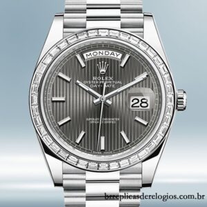 Rolex Day-Date masculino 40mm m228396tbr-0023 Automático Tom prata