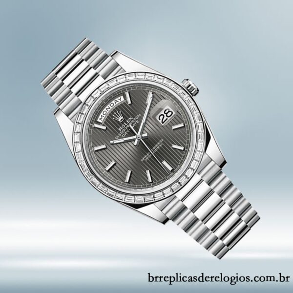 Rolex Day-Date masculino 40mm m228396tbr-0023 Automático Tom prata - Image 3