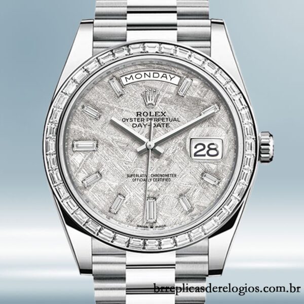 Rolex Day-Date 40mm masculino m228396tbr-0027 mostrador de meteorito