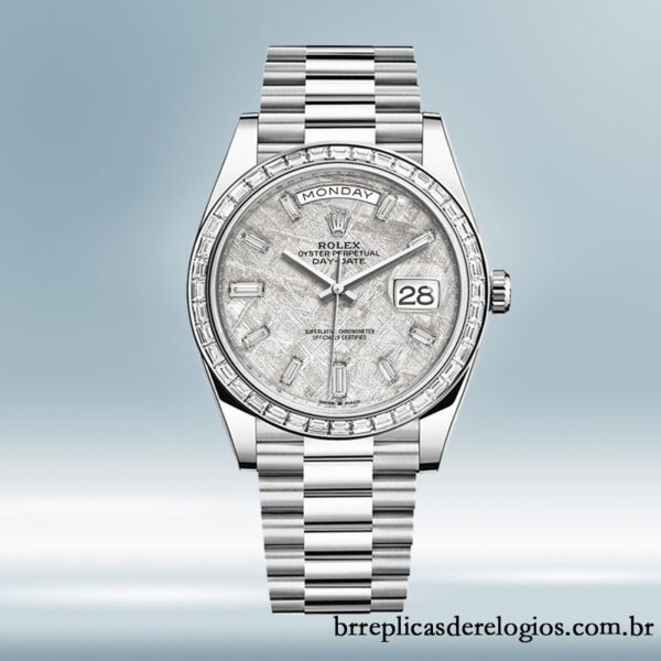 Rolex Day-Date 40mm masculino m228396tbr-0027 mostrador de meteorito - Imagem 2