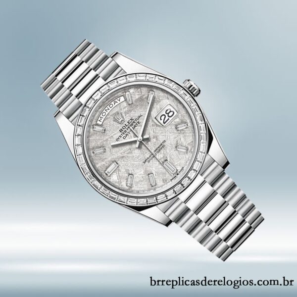 Rolex Day-Date 40mm masculino m228396tbr-0027 mostrador de meteorito - Imagem 3